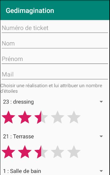 Page vote de l'application mobile